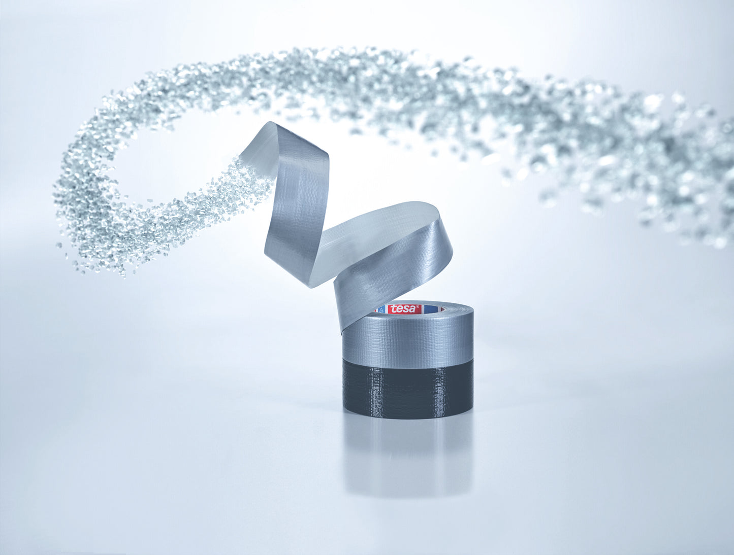 tesa® 60462 Heavy-duty duct tape - 30% recycled share - 60462-duct-silver-black-swirl-mood.jpg