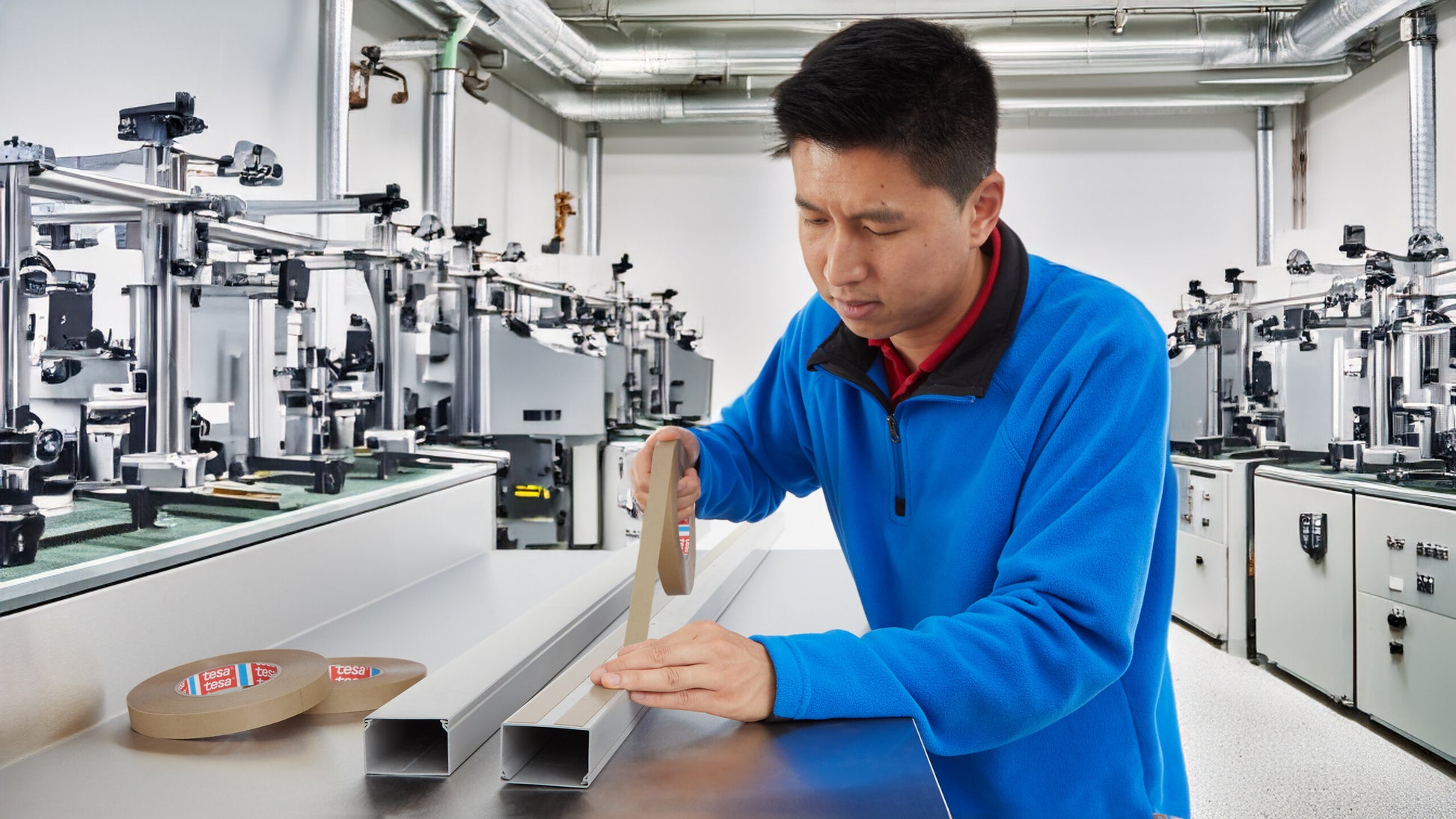 tesa® 51970 220µm double sided transparent PP film tape - tesa-4959-4962-4970-51970-sustainable-liner-double-sided-application-1.jpg