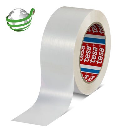 tesa® 60418 Thin recycled PET packaging tape with synthetic rubber adhesive - tesa-id-60418-recycled-pet-packaging-tape-white-60418-00002-00-with-marker.jpg